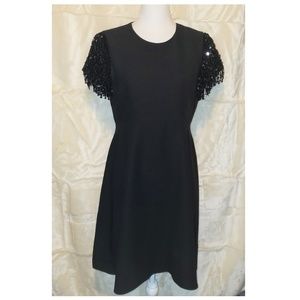 NWT Kate Spade Black sequin fringe swing dress